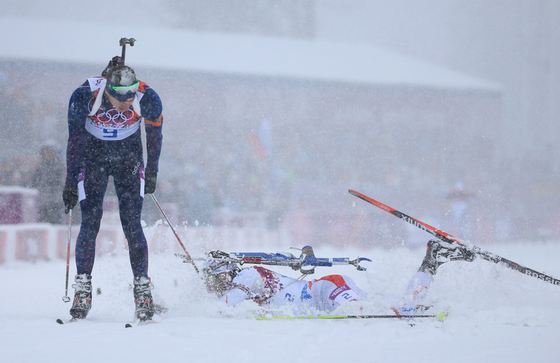 Illustration for article titled Biathlete Celebrates Early, Nearly Blows Gold